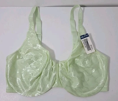 Vintage Sears Satin Caress Unlined Underwire Bra Green Chartreuse 40DD NWT - Image 1 of 4