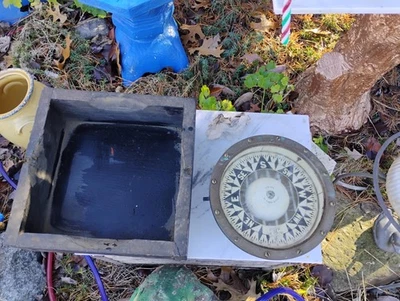 Brújula náutica vintage Sestrel Ritchie 8,5" en caja de madera # 23947 Foto 1 de 4