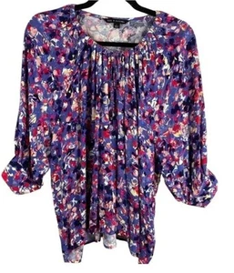 ZAC & Rachel Purple Floral Blouse 2X | Women's Tops & Shirts - Picture 1 of 2