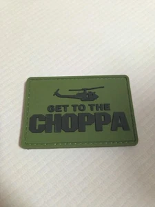 Parche PVC Get To The Choppa Tactical Morale, parche depredador verde helicóptero - Imagen 1 de 4