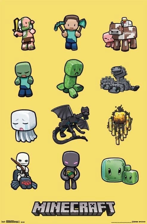 JINX MOJANG MINECRAFT CHARACTERS POSTER COMPUTER VIDEO GAME 22x34 FREE SHIPPING - Image 1 of 1