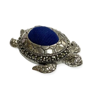 Sammlerstück Schildkröte / Schildkröte Nadelkissen 925 Sterling Silber Nähnadel - Bild 1 von 6