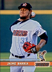 2017 Inland Empire 66ers Grandstand #2 Jaime Barria Panama City NM Baseball Card