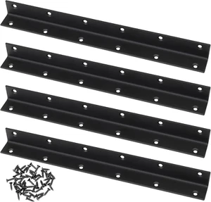 Raised Garden Bed Corner Brackets, 4Pcs L Bracket, 90 Degree Angle Brackets, Bla - Picture 1 of 12
