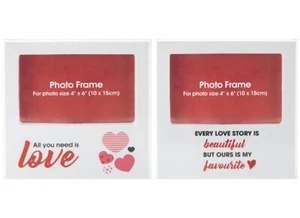 Packung Zwei Valentinstag Liebe Foto Rahmen Passend Für 6″ X 4″ Geschenk - Bild 1 von 2