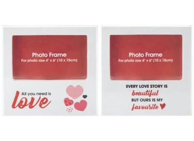 Paquete de dos marcos de fotos de amor del día de San Valentín para regalo de regalo de 6′′ x 4′′ Foto 1 de 2