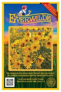 500 Swamp Marigold Wildflower Seeds - Everwilde Farms Mylar Seed Packet - Picture 1 of 2