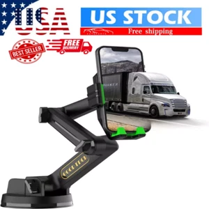 Phone Holder Mount Heavy Duty Truck Car Dashboard Windshield Long Anti Shake - Picture 1 of 8