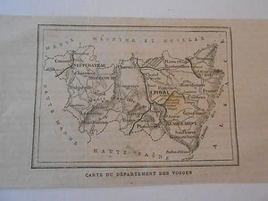 Gravure 1883 - Petite carte du Dpt des Vosges - Imagen 1 de 1
