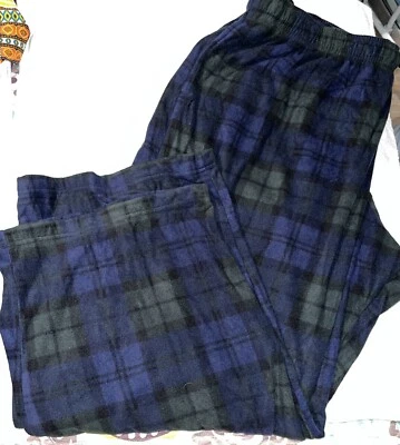 ¡NUEVO! Pantalones de pijama Croft&Barrow azul/negro a cuadros polar para dormir/salón para hombre 4XB Foto 1 de 2