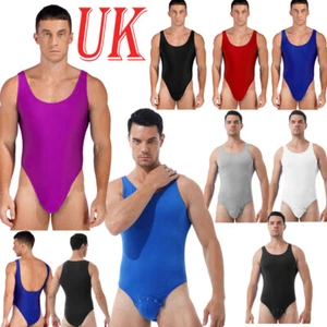 AU Men's Cotton Sports Jumpsuit Press Button Crotch Thong Gym Leotard Bodysuit - Picture 1 of 84