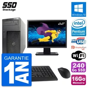 PC tour DELL T1650 MT Pantalla 22" Intel G2020 RAM 16Go GB 240Go Windows 10 Wifi - Imagen 1 de 8