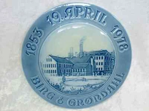 Bing & Grondahl Collector / Advertising Plate - 125th anniversary vgc (9 1/8") - Picture 1 of 4