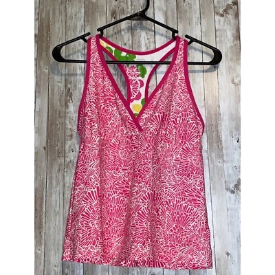 Camiseta sin mangas para mujer Athleta Activewear rosa floral espalda deportiva Foto 1 de 4