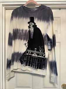 Disney Parks The Haunted Mansion Hatbox Ghost Long Sleeve Adult Shirt M Med NWT - Picture 1 of 11