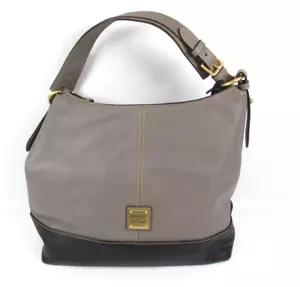 Dooney & Bourke Purse Sophie Leather Hobo Bag Gray Black w/ Tassel (11) - Picture 1 of 12