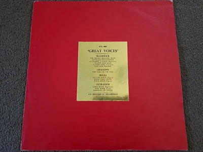 McCormack / Melba / Tetrazzini / Chaliapin - Great Voices -LP- Fidelio –ATL 4088 - Image 1 of 4