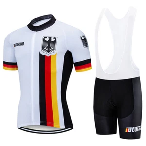 Pro Cycling Jersey Bib Shorts Kits Short Sleeve Biking Shirt Pad Shorts Set - Picture 1 of 14