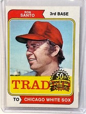 2023 TOPPS HERITAGE 1974 TOPPS TRADED RON SANTO BUYBACK 50TH ANNIVERSARY