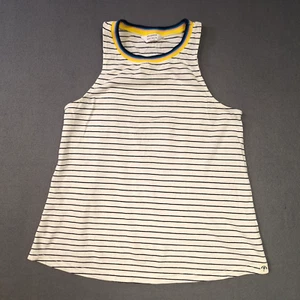 Splendid X Gray Malin Size Small High Neck Ribbed Collar Tank Top Stripe White - Picture 1 of 9