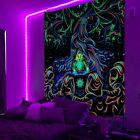 Tapestry Wall Hanging Fluorescent Mandala UV BlackLight Yoga  Print Home Decor