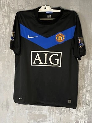 Camiseta de fútbol Nike 2009/10 Valencia #7 Manchester United negra para hombre talla pequeña” Foto 1 de 4