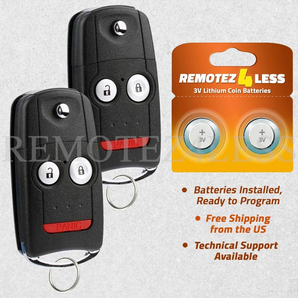 2 For 2007 2008 2009 2010 2011 2012 2013 Acura RDX Car Remote Entry Key Fob Foto 1 de 4