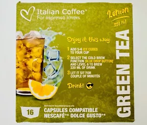 Dolce Gusto Italian Coffee pods GREEN TEA LEMON tea 16 pods for DOLCE GUSTO - Picture 1 of 1