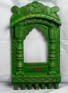 Colgante de pared de madera artesanal Jharokha | Marco de decoración tradicional indio - Imagen 1 de 7
