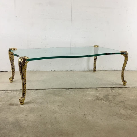 Vintage Bronze and Glass Coffee Table- P.E. Guerin Style Cover