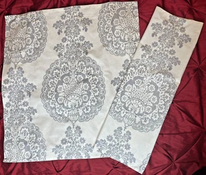 2 POTTERY BARN LUCIANNA FLORAL GRAY MEDALLION EURO PILLOW SHAMS 26 X 26 - Picture 1 of 6
