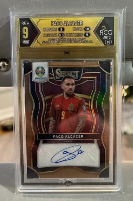 2020 Panini Select Euro Paco Alcacer Copper Prizm Auto /49 Spain RCG 9 - Image 1 of 2