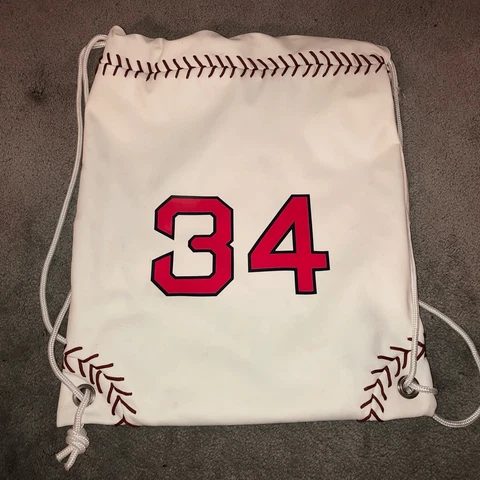 BOSTON RED SOX DAVID ORTIZ BIG PAPI DRAWSTRING BAG SACK BASEBALL FAUX LEATHER Cover