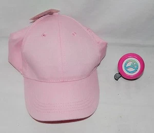 Pink Baseball Cap & Pink Metal Bike Bell Creatology Peace Sign 13E - Picture 1 of 3