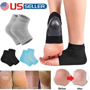 Silicone Moisturizing Gel Heel Socks Cracked Dry Foot Skin Care Protectors Socks - Picture 1 of 17