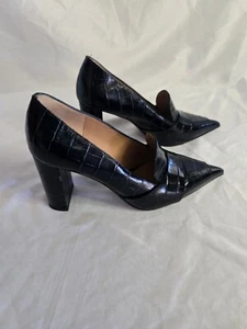 The Fold London Black Semi Matte Women's High Heel 36 Italy Made - Picture 1 of 8