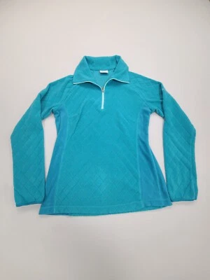 Suéter Columbia Mujer Medio Azul Verde Polar Cremallera Pullover Exterior Damas Foto 1 de 4