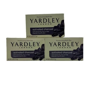 Yardley London Moisturizing Bath Bar Activated Charcoal 4oz. - Pack of 3 New - Picture 1 of 3