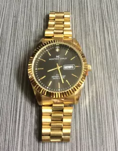 Montres Carlo RX Designer Style Men's Dress Watch Black Date Dial Index Hours! - Picture 1 of 2