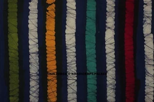 Cotton Stripe Hand Block Print Sewing Indian Fabric Material Crafting By Yard - Picture 1 of 3