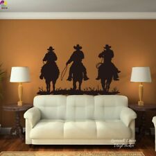 Large Horse Riding Wall Sticker 3 Cowboy Horses Mustang Farm Animal Wild West