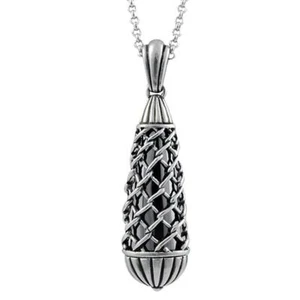 Black hematite teardrop pendant Necklace By Controse - Picture 1 of 4