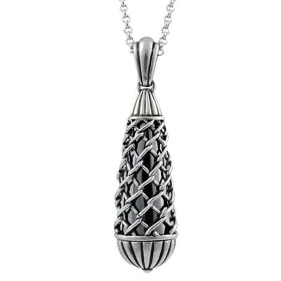 Black hematite teardrop pendant Necklace By Controse - Image 1 of 4