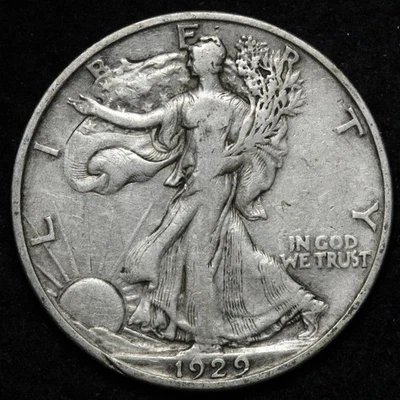 1929-D Walking Liberty Silver Half Dollar VF+ E336 RQEC - Image 1 of 2