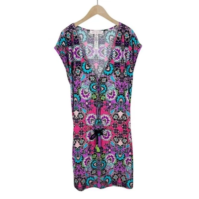 Nanette Lepore Swim Bali Batik Colorful Swim Coverup Dress Size Medium - Image 1 of 4