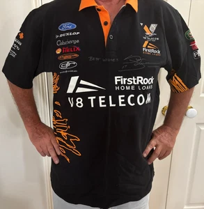 2007 DJR First Rock Racing V8 SUPERCARS  Signed Steve Johnson Polo Shirt XXL - Picture 1 of 9