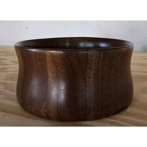 Cuenco para servir nogal industrias diversificadas mercancía DID etiqueta de aluminio original de colección 5" - Imagen 1 de 7
