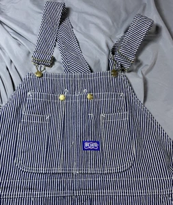 Big Smith Hickory Stripe Overalls Bibs Jumpsuit Railroad 42W 30L - Picture 1 of 16