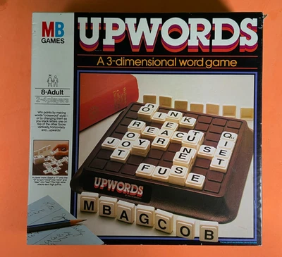 Vintage Upwords board game MB  a 3D word game 1980s original check description - Image 1 of 4
