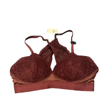 Sujetador de encaje aerie Real Power inalámbrico push up cachemira - Royal Berry 34D Foto 1 de 4